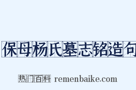 保母杨氏墓志铭造句是什么意思的图片